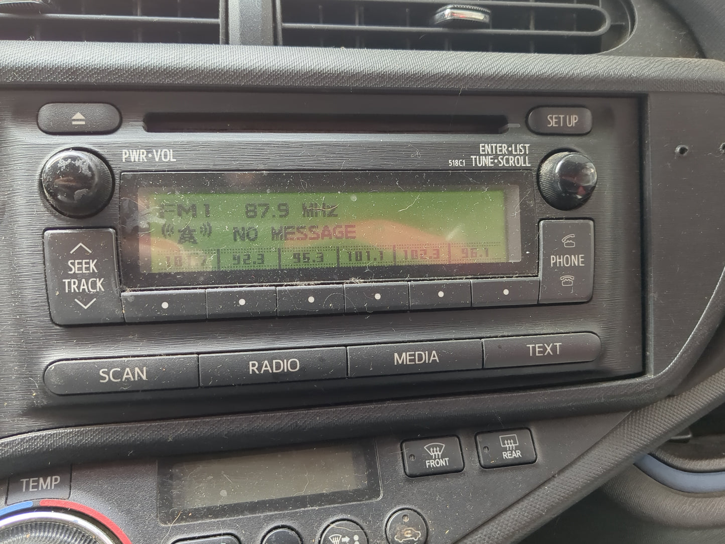 2012-2014 Toyota Prius C Radio AM FM Cd Player Receiver Replacement Fits Fits 2012 2013 2014 OEM Used Auto Parts - Oemusedau