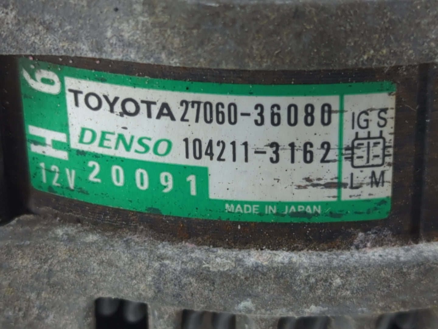 2013-2018 Toyota Rav4 Alternator Replacement Generator Charging Assembly Engine OEM P/N:27060-36080 Fits OEM Used Auto Parts