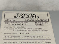2013 Toyota Rav4 Radio AM FM Cd Player Receiver Replacement P/N:86140-42010 135000-9640B101 Fits OEM Used Auto Parts - Oemus