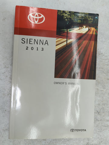 2013 Toyota Sienna Owners Manual Book Guide P/N:OM45472U 01999-45472 OEM Used Auto Parts - Oemusedautoparts1.com