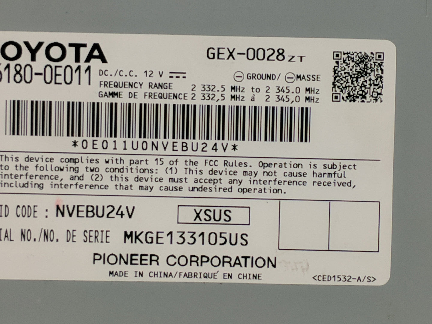 2013 Toyota Tacoma Radio AM FM Cd Player Receiver Replacement P/N:86180-0E011 Fits OEM Used Auto Parts - Oemusedautoparts1.c