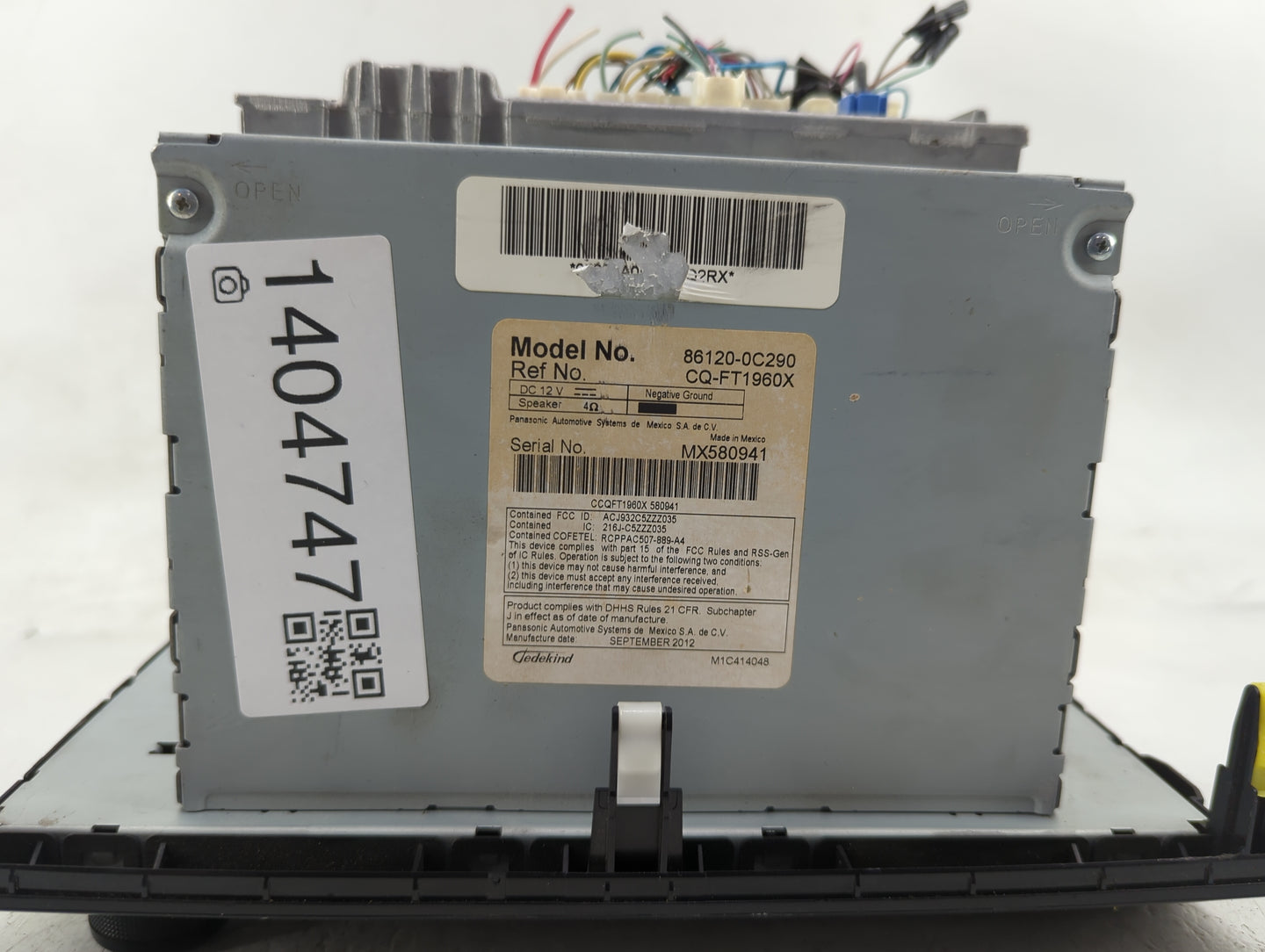 2010-2013 Toyota Tundra Radio AM FM Cd Player Receiver Replacement P/N:86120-0C290 Fits Fits 2010 2011 2012 2013 OEM Used Au