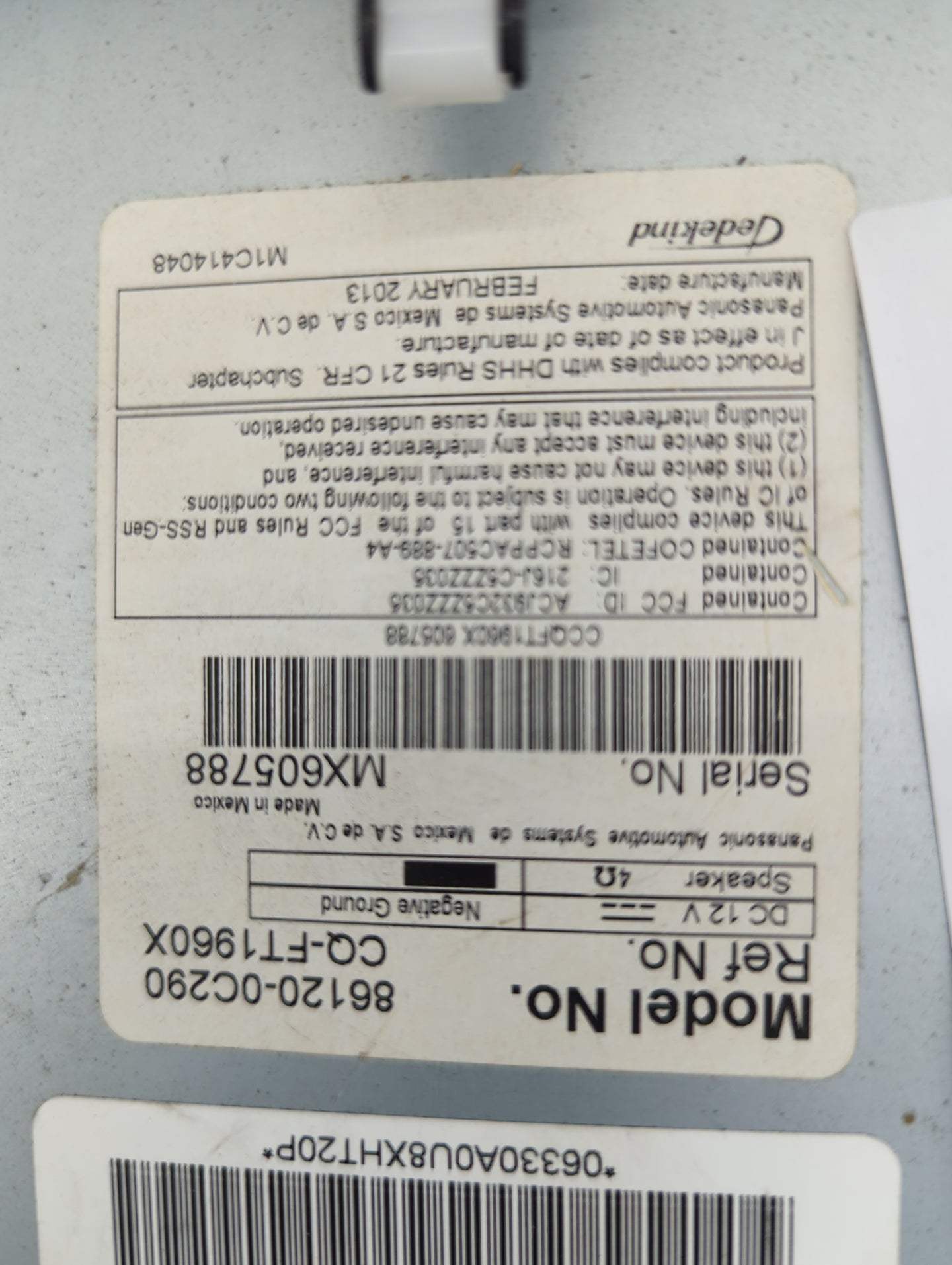 2010-2013 Toyota Tundra Radio AM FM Cd Player Receiver Replacement P/N:AS1893 Fits Fits 2010 2011 2012 2013 OEM Used Auto Pa