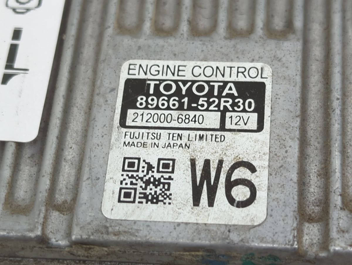 2012-2014 Toyota Yaris PCM Engine Control Computer ECU ECM PCU OEM P/N:89661-52R30 212000-6840 Fits Fits 2012 2013 2014 OEM 