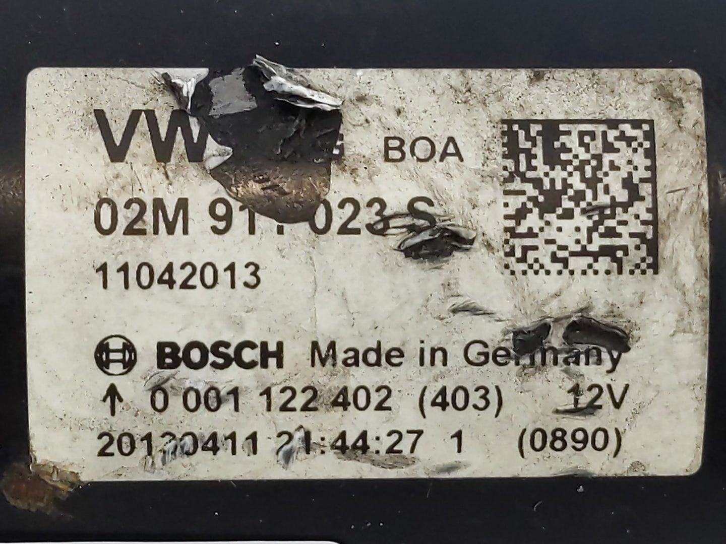 2006-2014 Volkswagen Beetle Car Starter Motor Solenoid OEM P/N:02M 911 023 S Fits OEM Used Auto Parts - Oemusedautoparts1.co