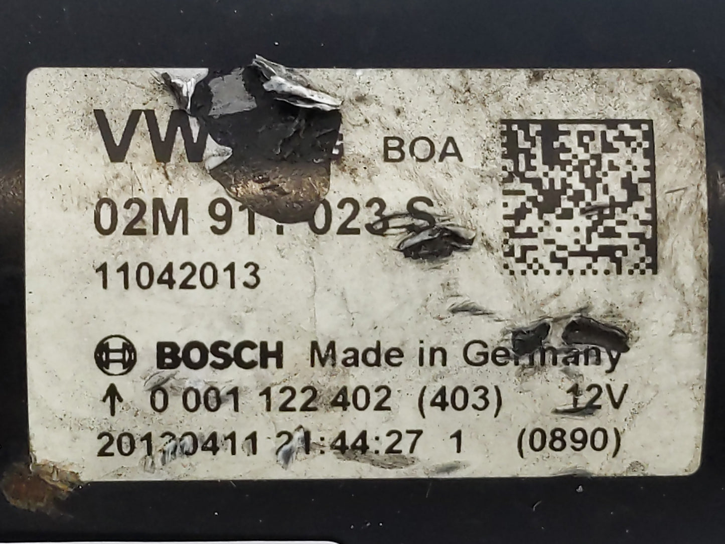2006-2014 Volkswagen Beetle Car Starter Motor Solenoid OEM P/N:02M 911 023 S Fits OEM Used Auto Parts - Oemusedautoparts1.co