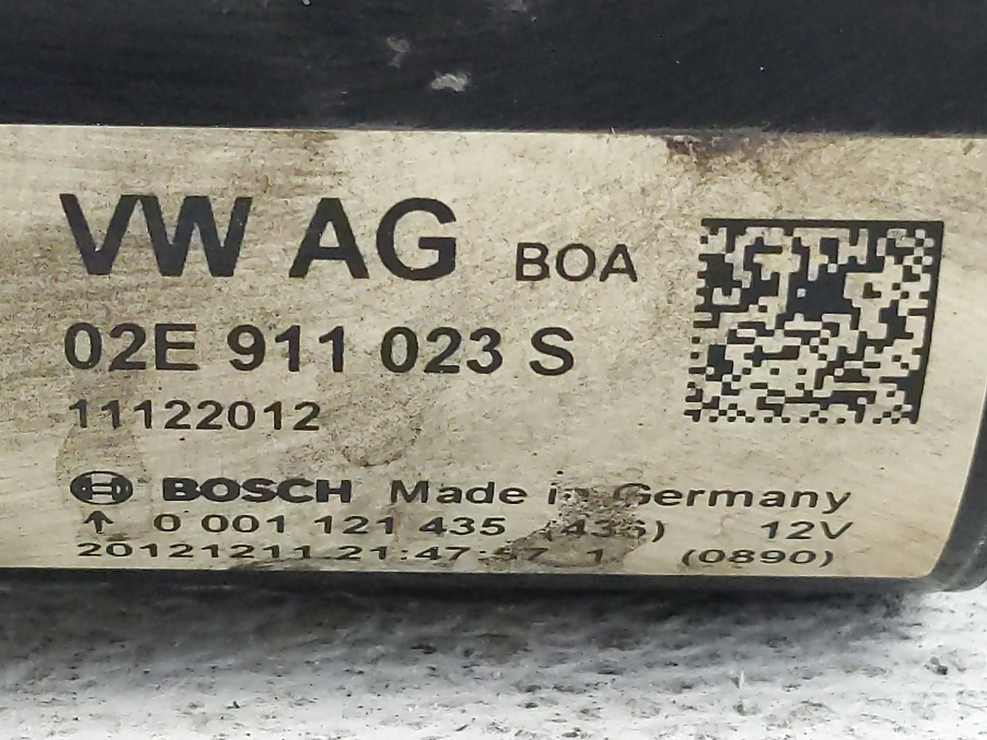 2012-2017 Volkswagen Beetle Car Starter Motor Solenoid OEM P/N:02E 911 023 S Fits OEM Used Auto Parts - Oemusedautoparts1.co