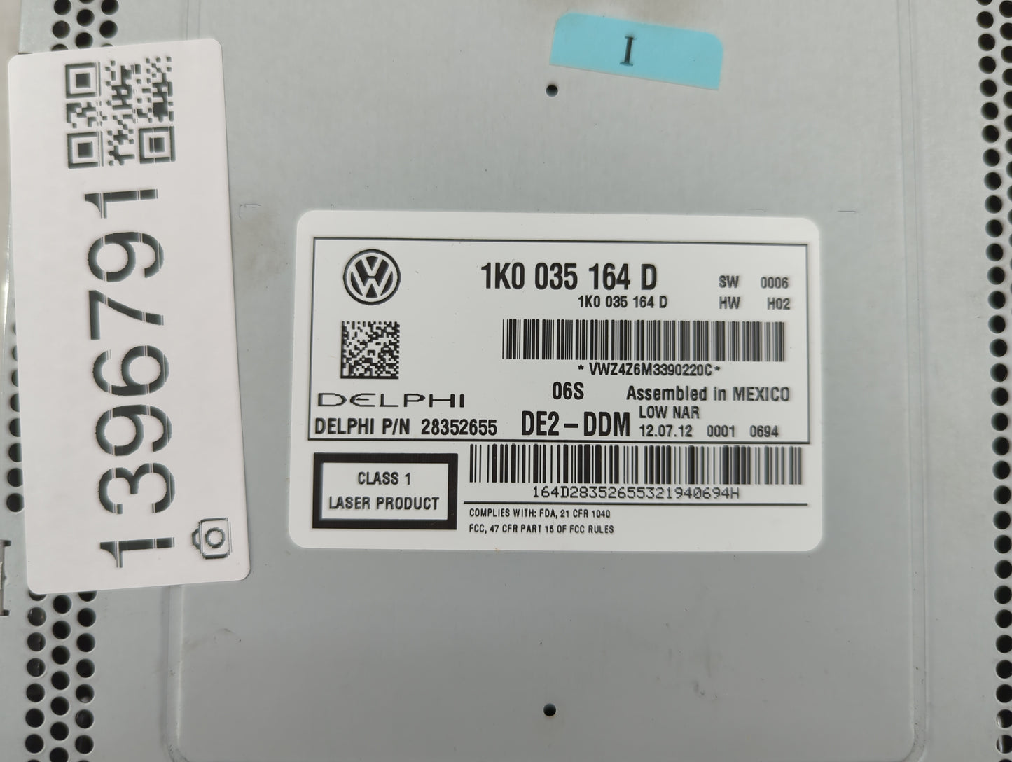 2012-2016 Volkswagen Beetle Radio AM FM Cd Player Receiver Replacement P/N:1K0 035 164 D Fits Fits 2011 2012 2013 2014 2015 