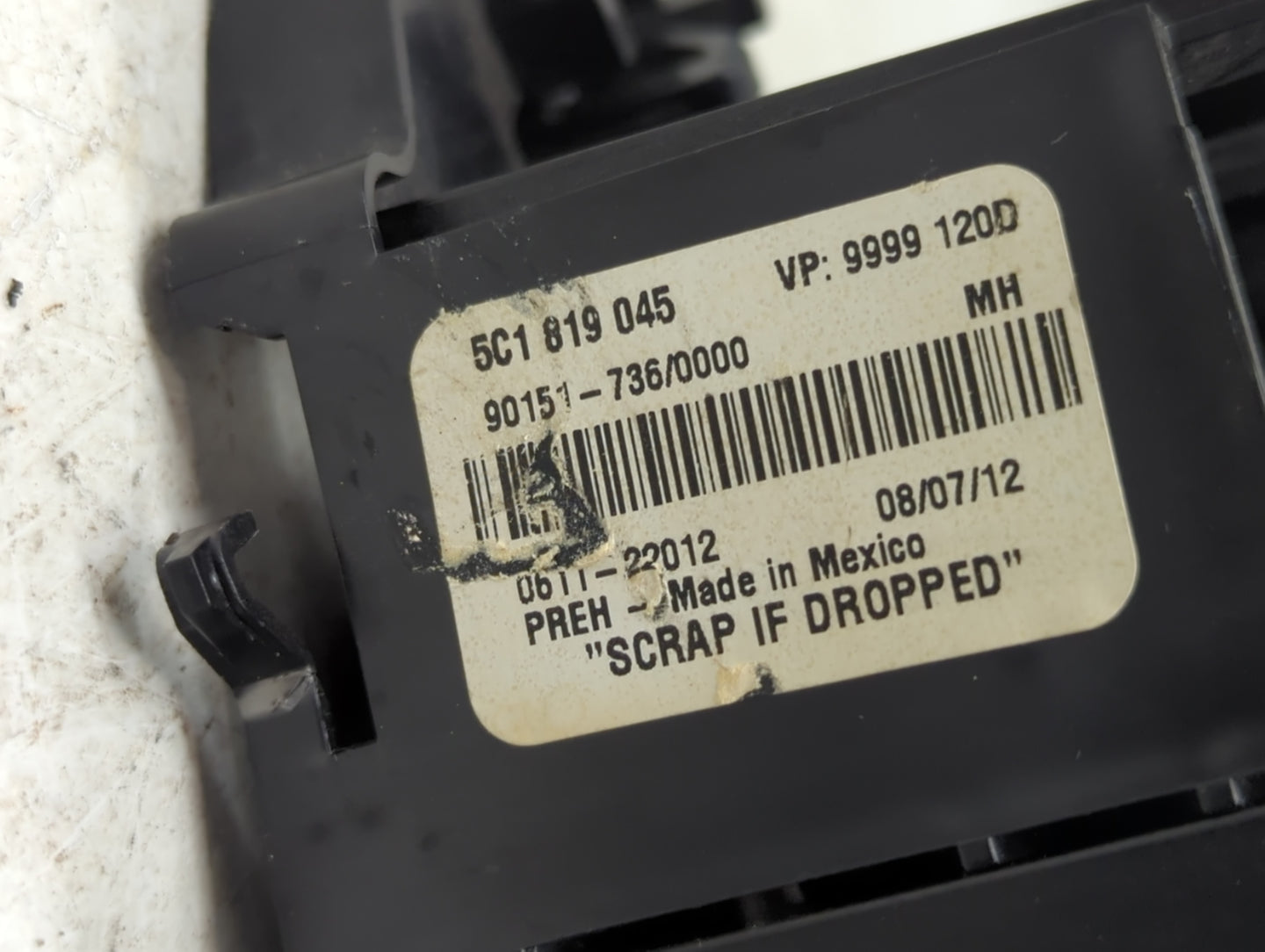 2012-2016 Volkswagen Beetle Climate Control Module Temperature AC/Heater Replacement P/N:5C1 819 045 Fits OEM Used Auto Part