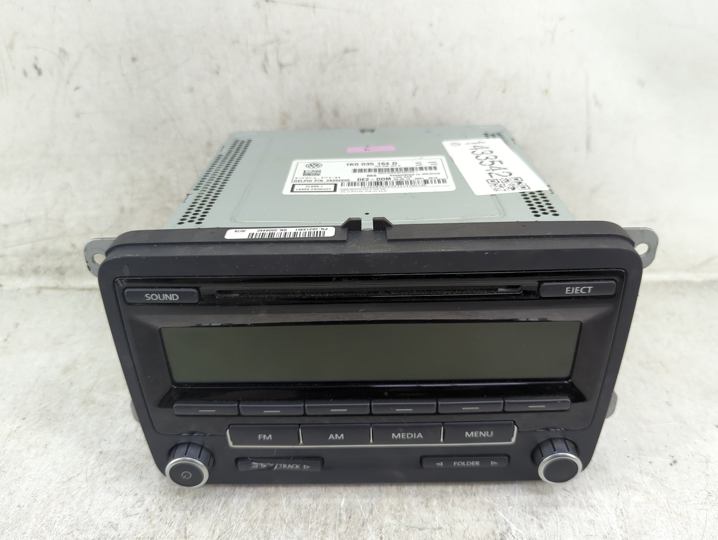 2012-2016 Volkswagen Beetle Radio AM FM Cd Player Receiver Replacement P/N:1K0 035 164 D 1K0035164D Fits OEM Used Auto Parts