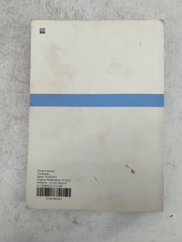 2013 Volkswagen Beetle Owners Manual Book Guide P/N:1315U1BCO21 131.5U1.BCO.21, C113NBING.21.2.3.340 OEM Used Auto Parts