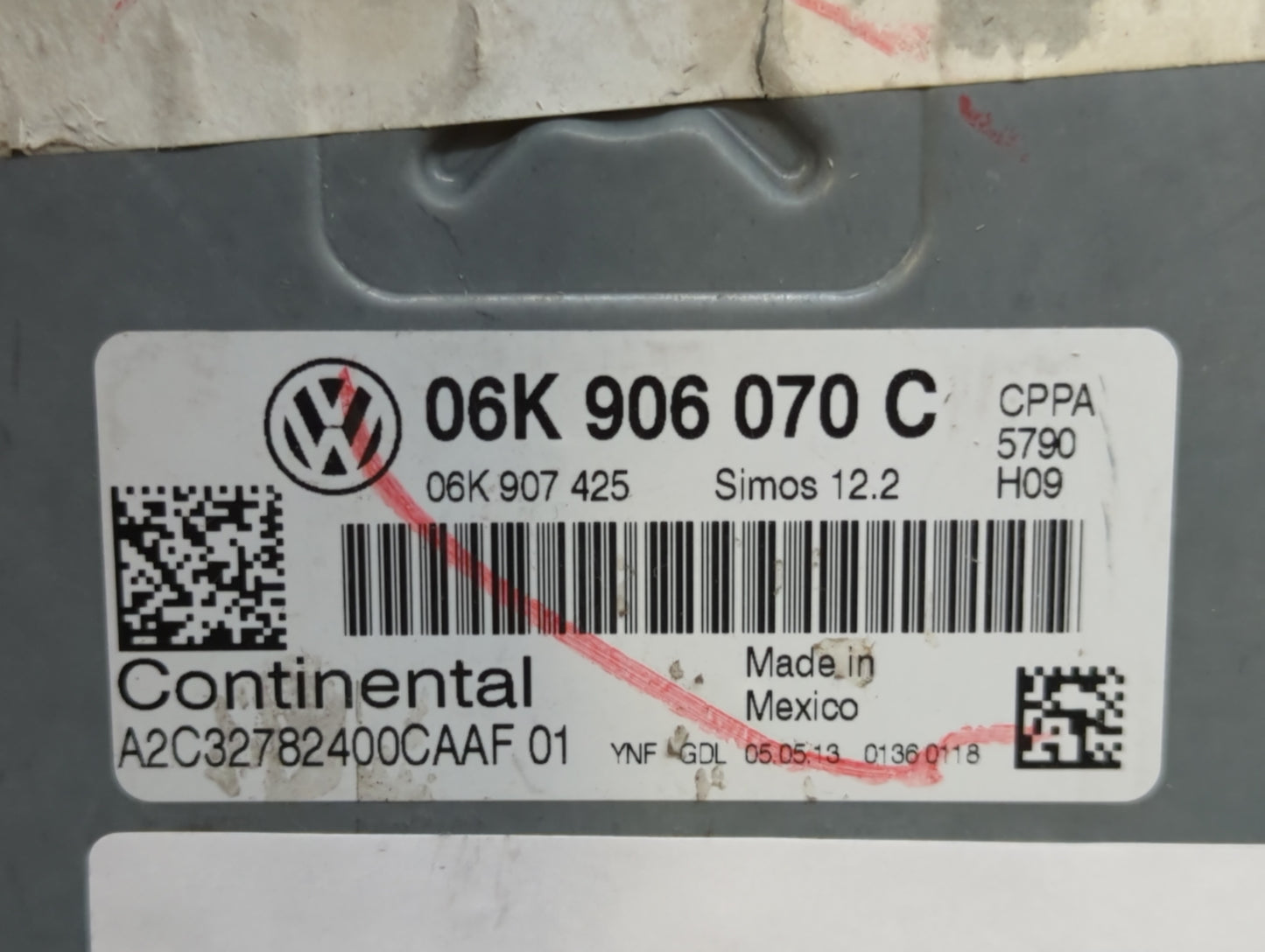 2013-2015 Volkswagen Beetle PCM Engine Control Computer ECU ECM PCU OEM P/N:06K 906 070 C Fits Fits 2013 2014 2015 OEM Used 
