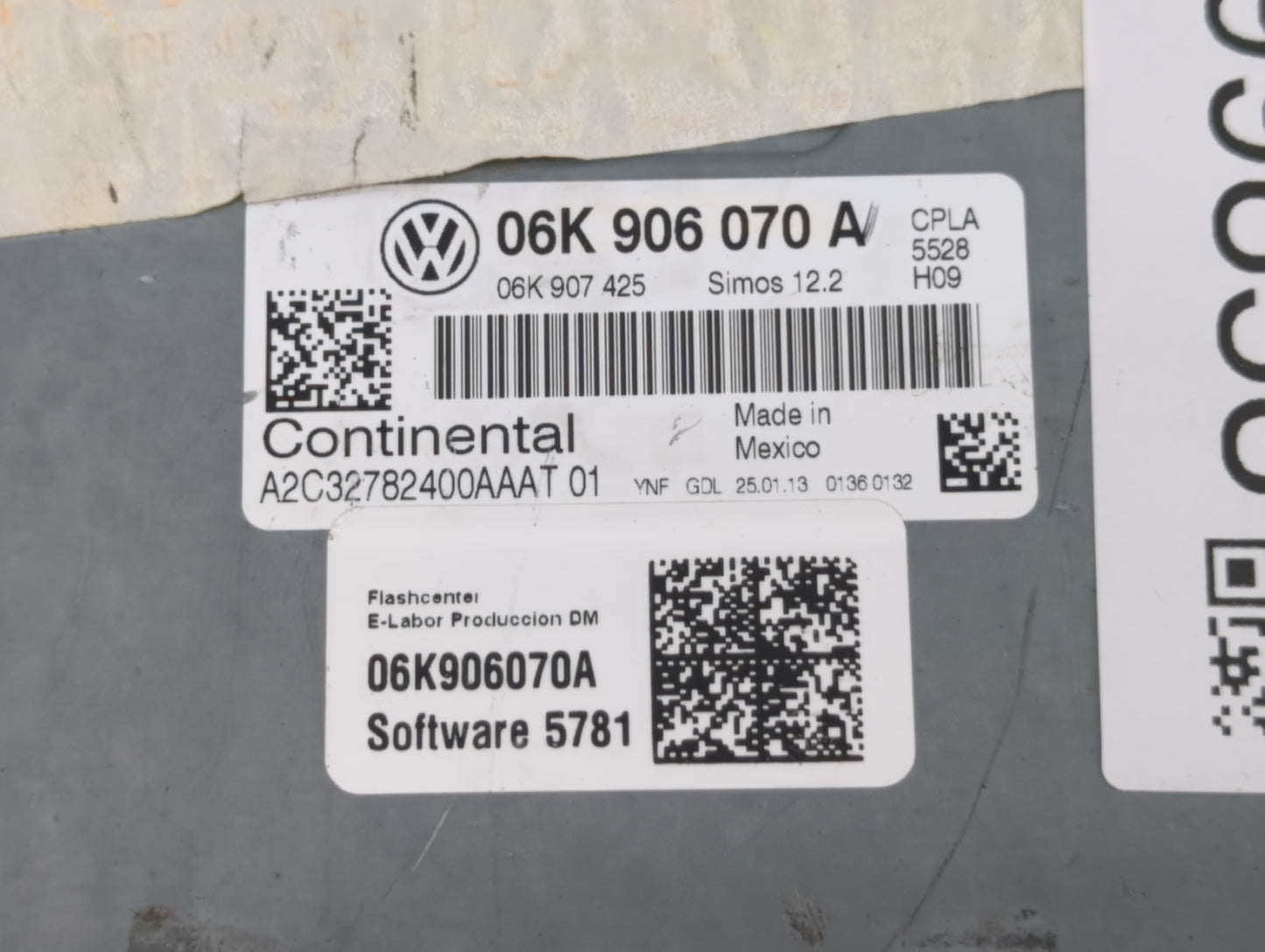 2013-2015 Volkswagen Beetle PCM Engine Control Computer ECU ECM PCU OEM P/N:06K 906 070 A Fits Fits 2013 2014 2015 OEM Used 