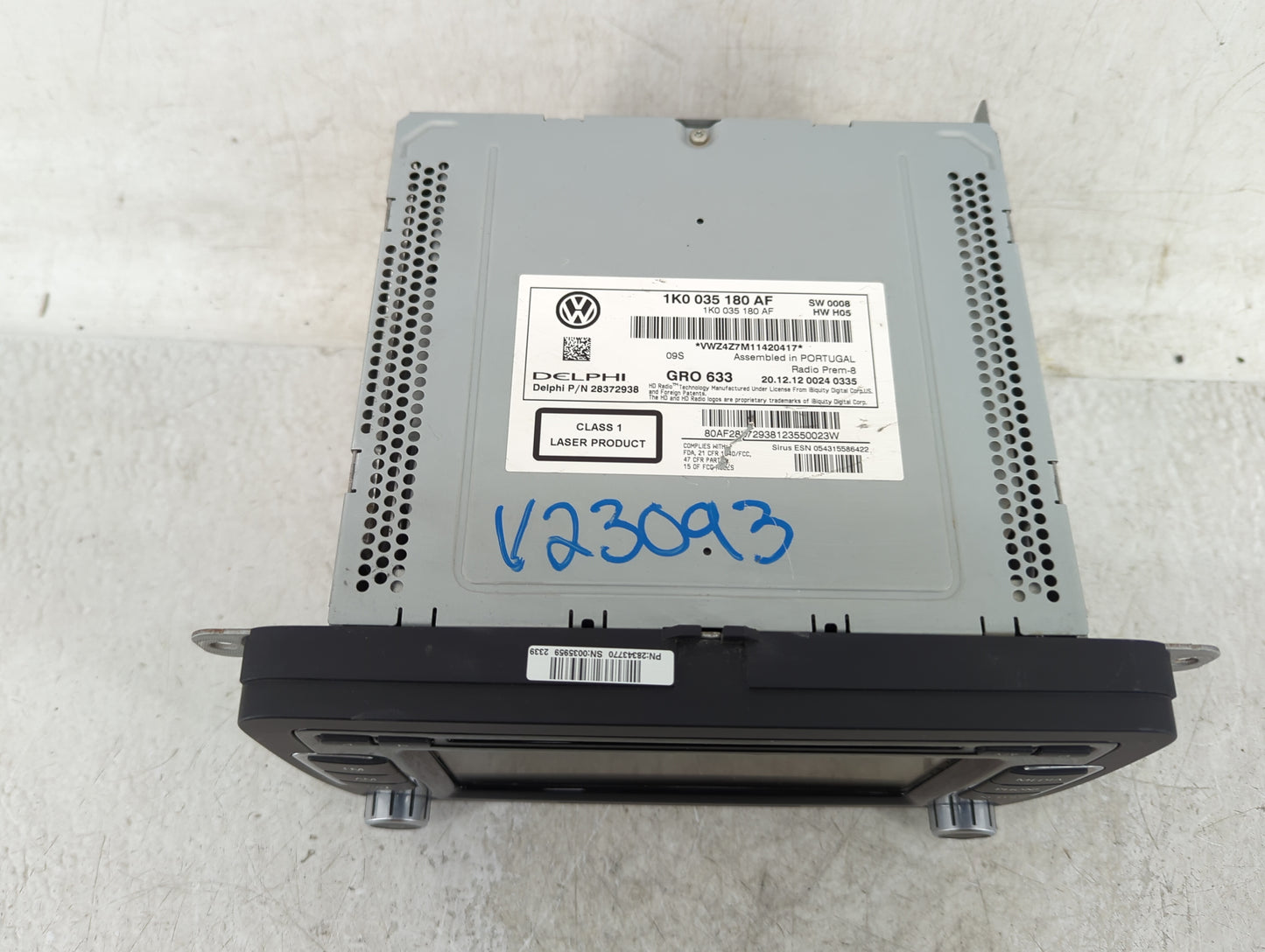 2012-2013 Volkswagen Cc Radio AM FM Cd Player Receiver Replacement P/N:1K0 035 180 AF Fits Fits 2012 2013 2014 2015 2016 201
