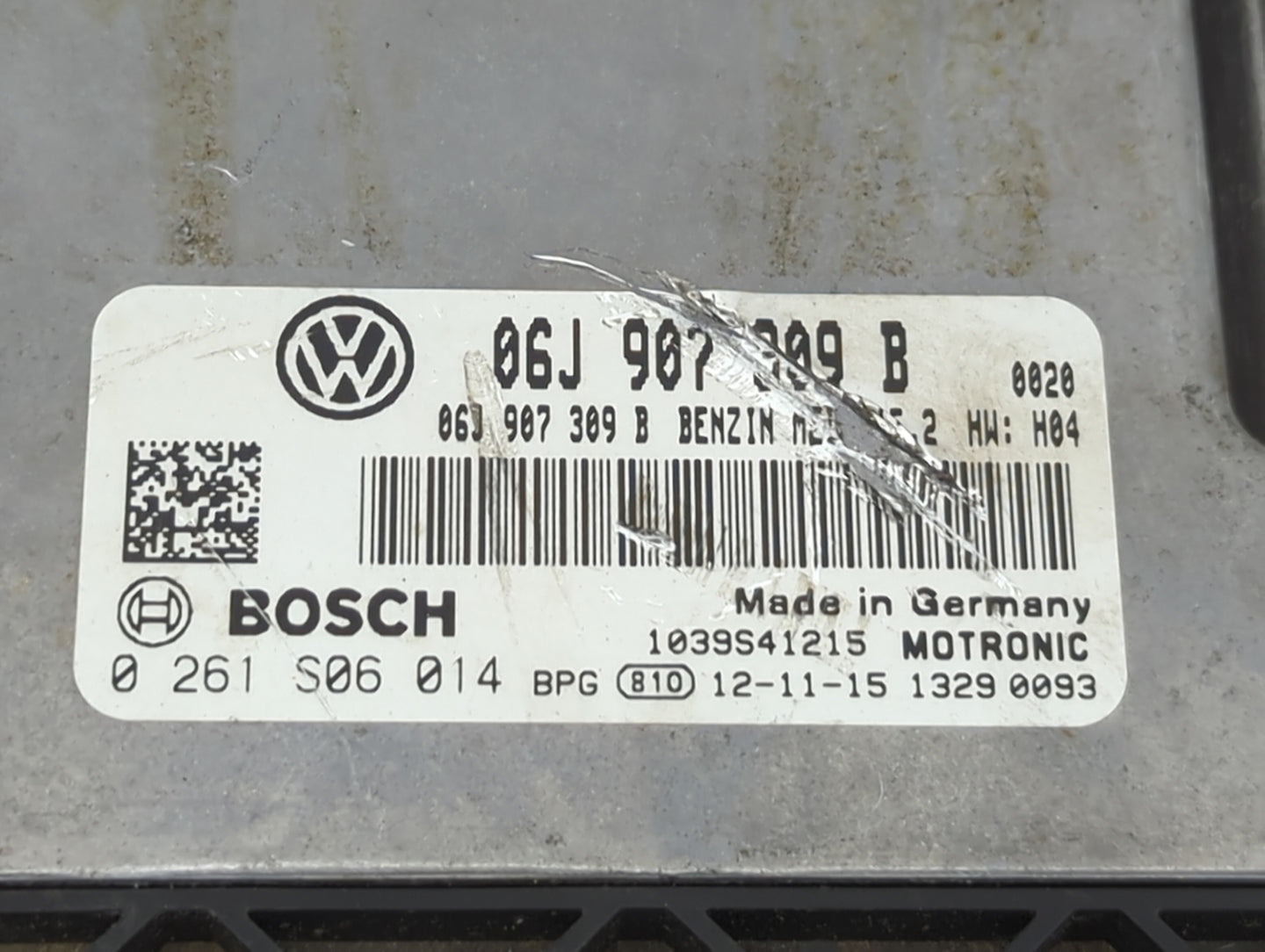 2013 Volkswagen Cc PCM Engine Control Computer ECU ECM PCU OEM P/N:06J907309B 0261S06014 Fits OEM Used Auto Parts - Oemuseda