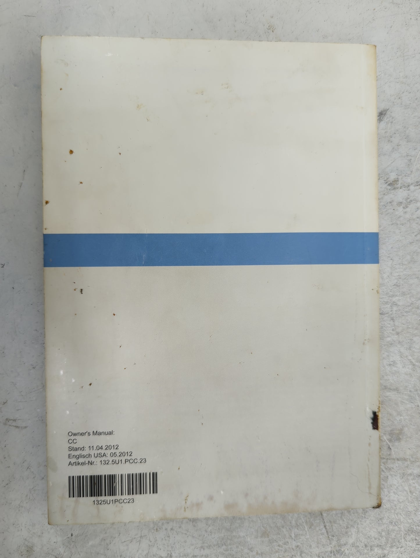 2013 Volkswagen Cc Owners Manual Book Guide P/N:1325U1PCC23 OEM Used Auto Parts - Oemusedautoparts1.com