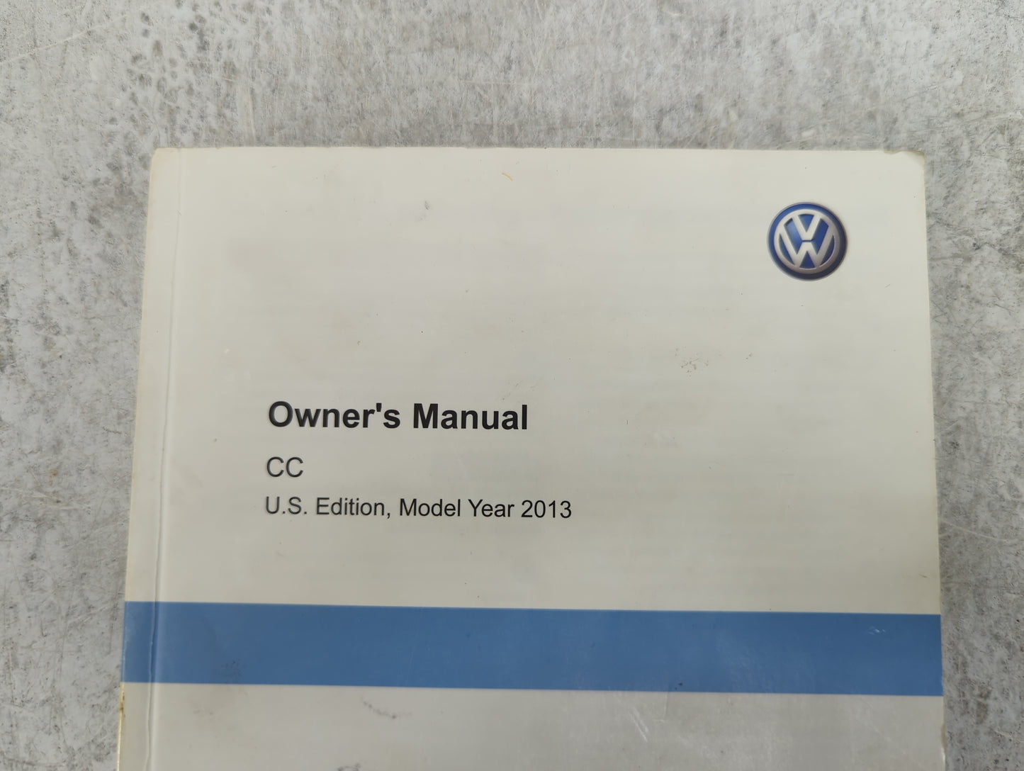 2013 Volkswagen Cc Owners Manual Book Guide P/N:1325U1PCC23 OEM Used Auto Parts - Oemusedautoparts1.com