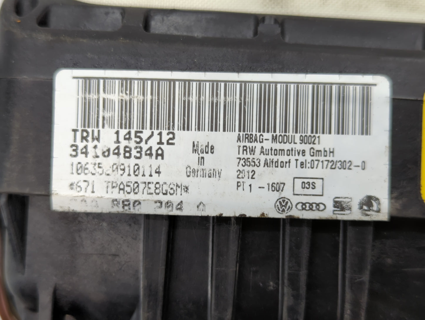 2013-2017 Volkswagen Cc Air Bag Passenger Right Dashboard Oem - Oemusedautoparts1.com