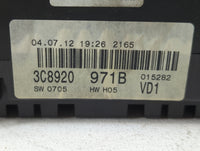 2013 Volkswagen Cc Instrument Cluster Speedometer Gauges P/N:3C8920 971B Fits OEM Used Auto Parts - Oemusedautoparts1.com