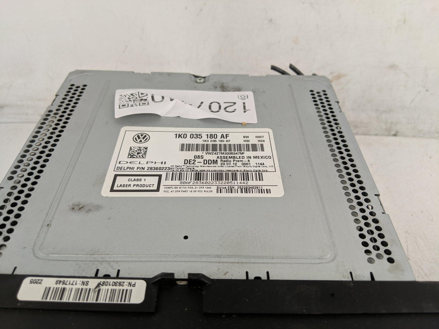 2013 Volkswagen Gli Radio AM FM Cd Player Receiver Replacement P/N:1K0 035 180 AF Fits Fits 2012 2014 2015 2016 2017 OEM Use