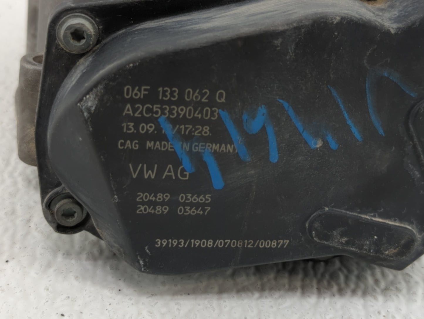 2013 Volkswagen Gli Throttle Body P/N:06F 133 062 G 06F 133 062 Q Fits OEM Used Auto Parts - Oemusedautoparts1.com