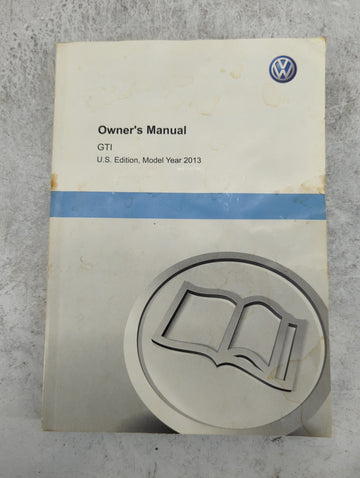 2013 Volkswagen Gti Owners Manual Book Guide P/N:132.5U1.GT6.23 1325U1GT623 OEM Used Auto Parts - Oemusedautoparts1.com