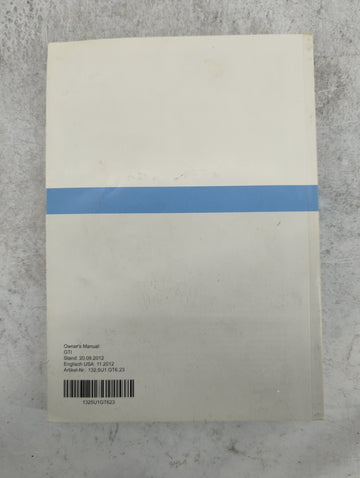2013 Volkswagen Gti Owners Manual Book Guide P/N:132.5U1.GT6.23 1325U1GT623 OEM Used Auto Parts