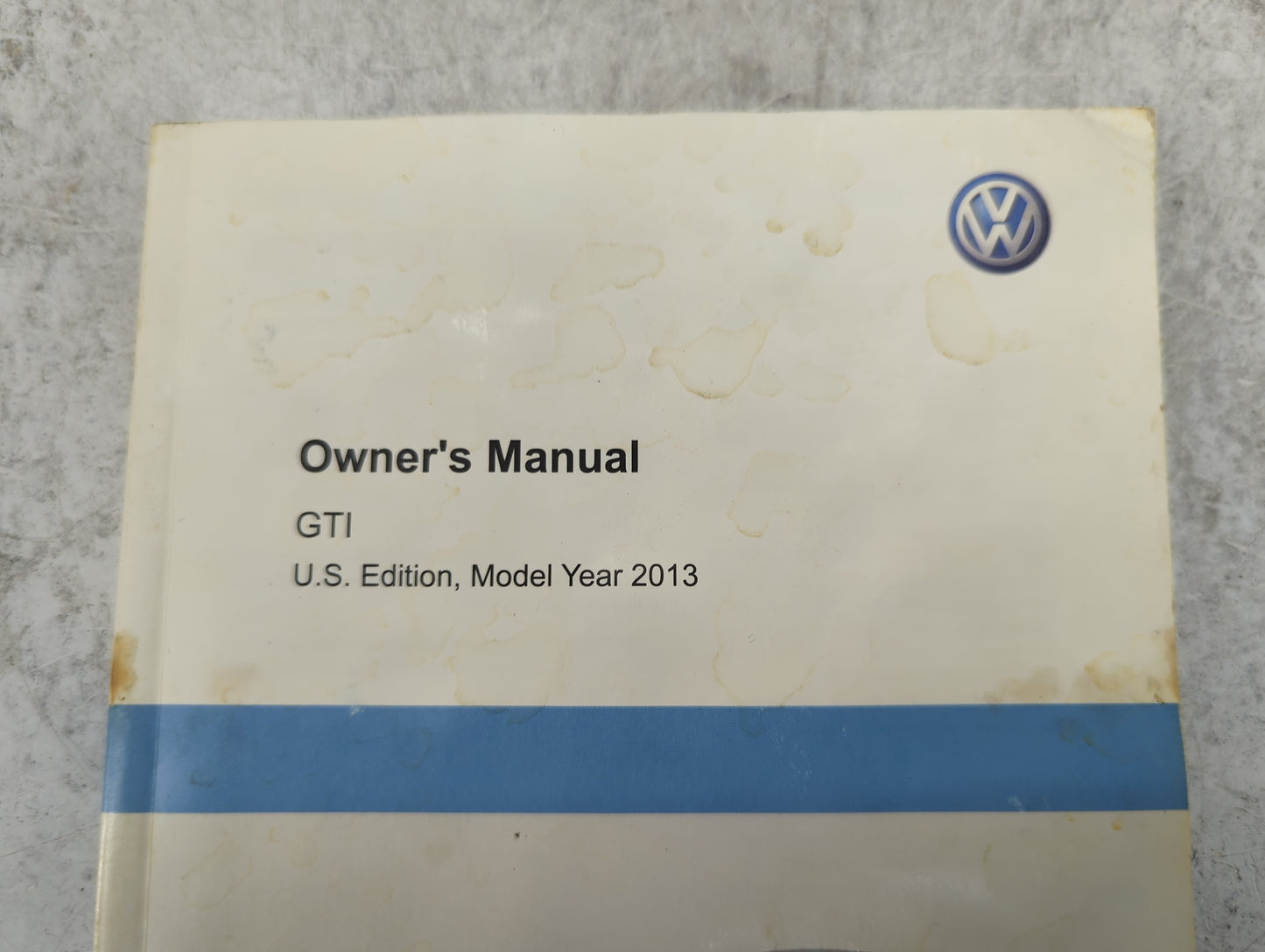 2013 Volkswagen Gti Owners Manual Book Guide P/N:132.5U1.GT6.23 1325U1GT623 OEM Used Auto Parts - Oemusedautoparts1.com