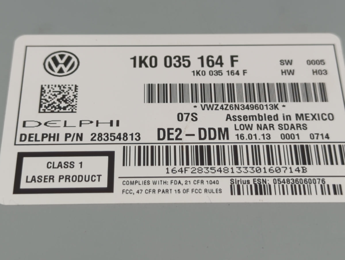 2012-2014 Volkswagen Gti Am Fm Cd Player Radio Receiver 458894 - Oemusedautoparts1.com