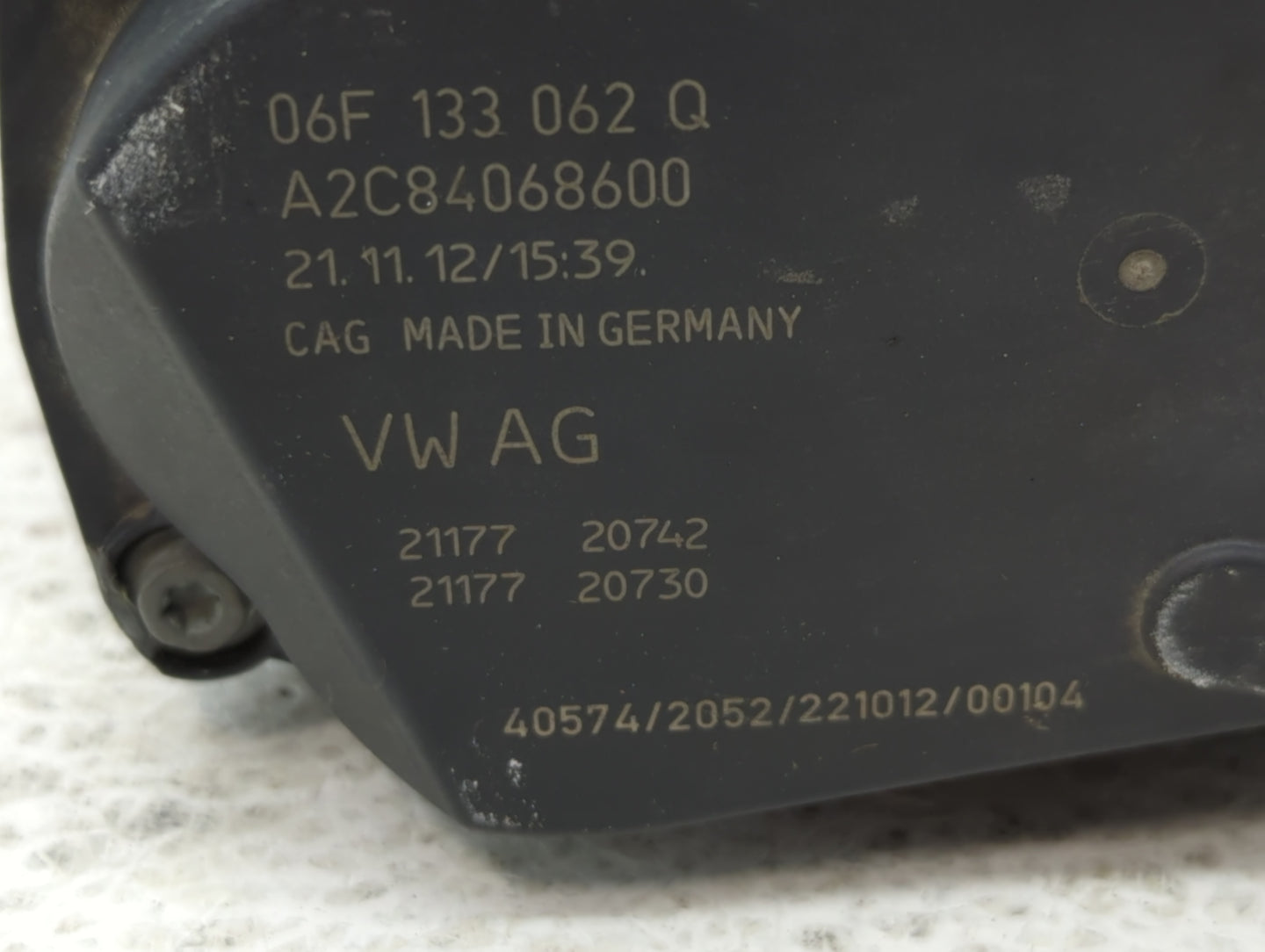 2006-2019 Volkswagen Gti Throttle Body P/N:06F 133 062 Q Fits OEM Used Auto Parts - Oemusedautoparts1.com