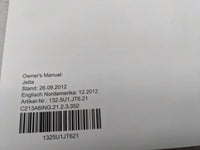 2013 Volkswagen Jetta Owners Manual Book Guide P/N:1325U1JT621 OEM Used Auto Parts - Oemusedautoparts1.com