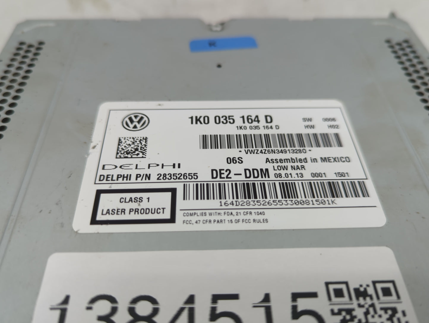 2011-2014 Volkswagen Jetta Radio AM FM Cd Player Receiver Replacement P/N:1K0 035 164 D Fits Fits 2011 2012 2013 2014 2015 2