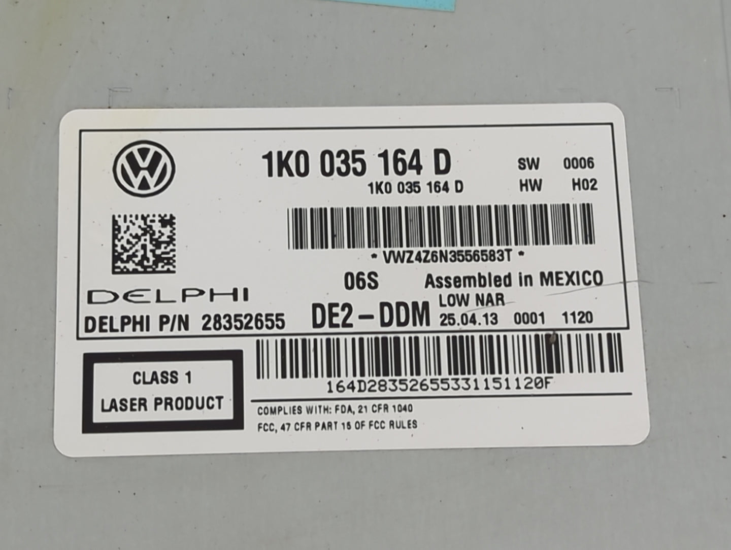 2011-2014 Volkswagen Jetta Radio AM FM Cd Player Receiver Replacement P/N:1K0 035 164 D Fits Fits 2011 2012 2013 2014 2015 2