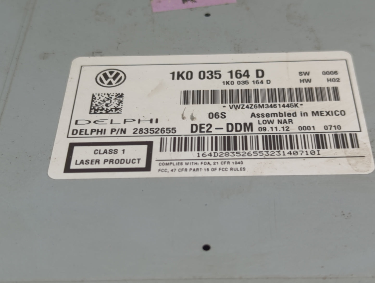 2011-2014 Volkswagen Jetta Radio AM FM Cd Player Receiver Replacement P/N:1K0035164D 28352655 Fits Fits 2010 2011 2012 2013 