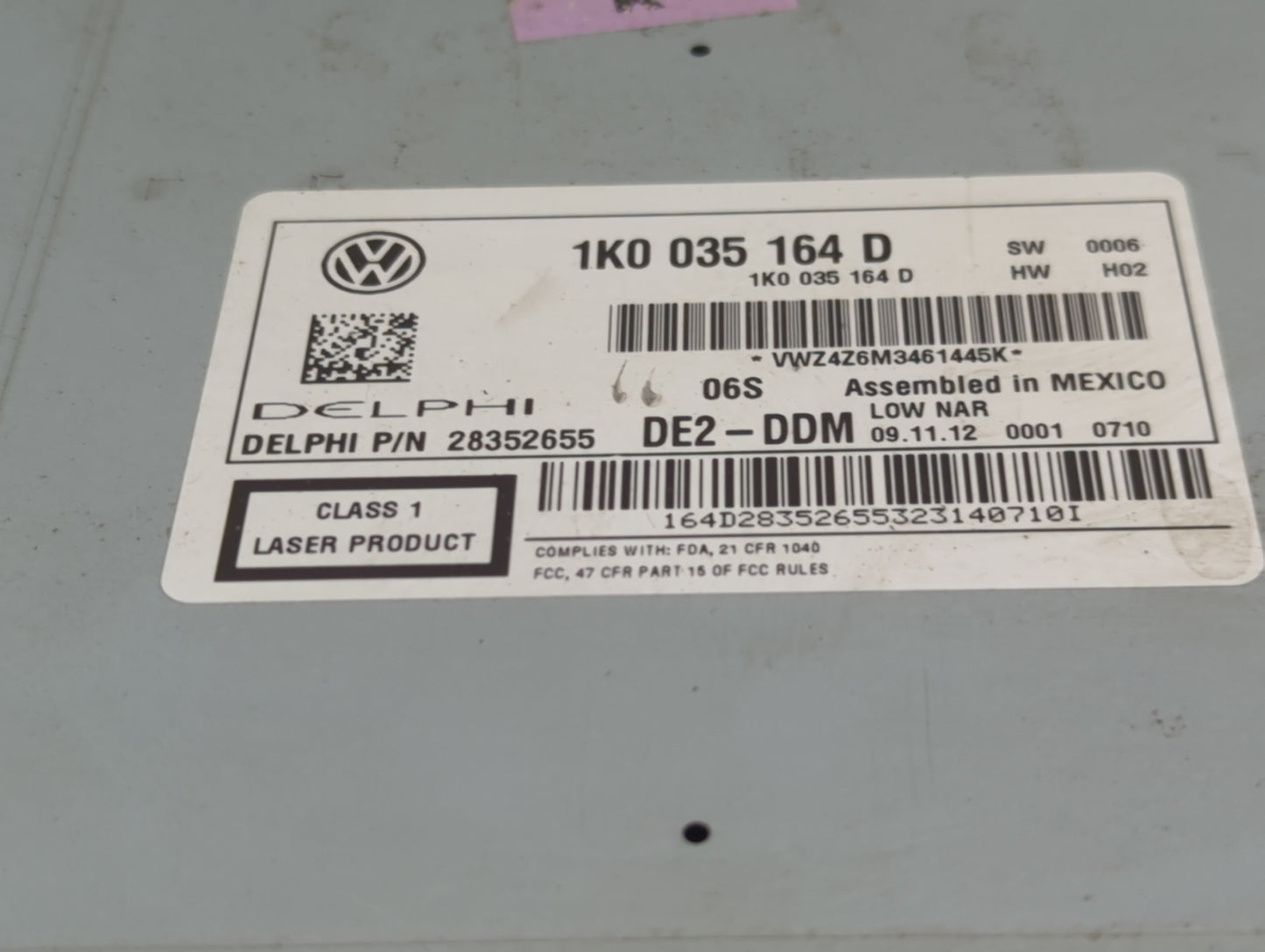 2011-2014 Volkswagen Jetta Radio AM FM Cd Player Receiver Replacement P/N:1K0035164D 28352655 Fits Fits 2010 2011 2012 2013 