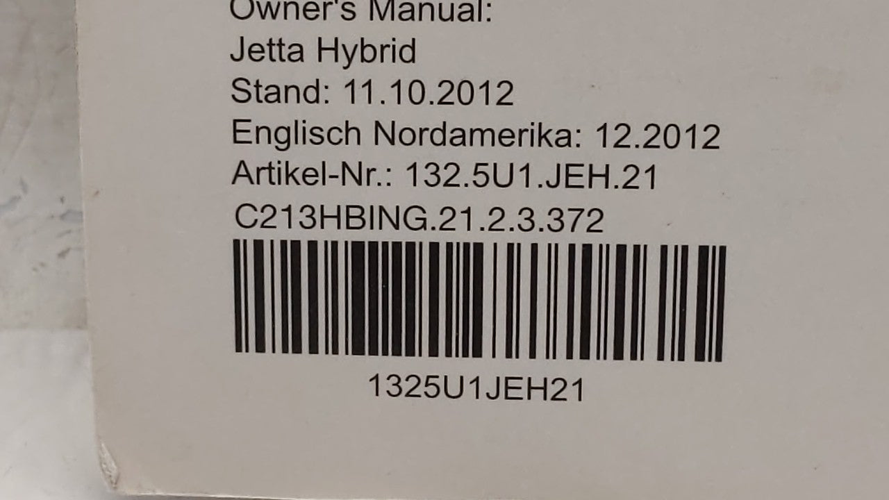 2013 Volkswagen Jetta Owners Manual Book Guide OEM Used Auto Parts - Oemusedautoparts1.com