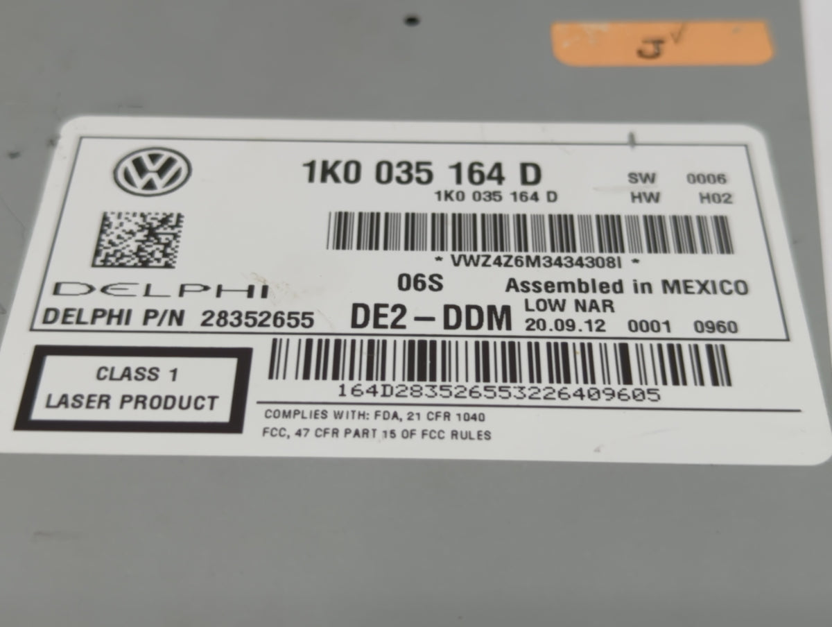 2011-2014 Volkswagen Jetta Am Fm Cd Player Radio Receiver 464333 - Oemusedautoparts1.com