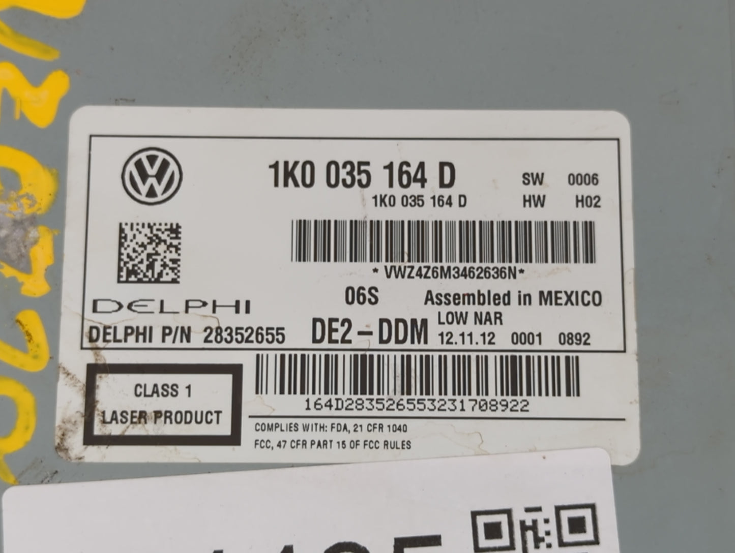 2011-20104 Volkswagen Jetta Am Fm Cd Player Radio Receiver - Oemusedautoparts1.com