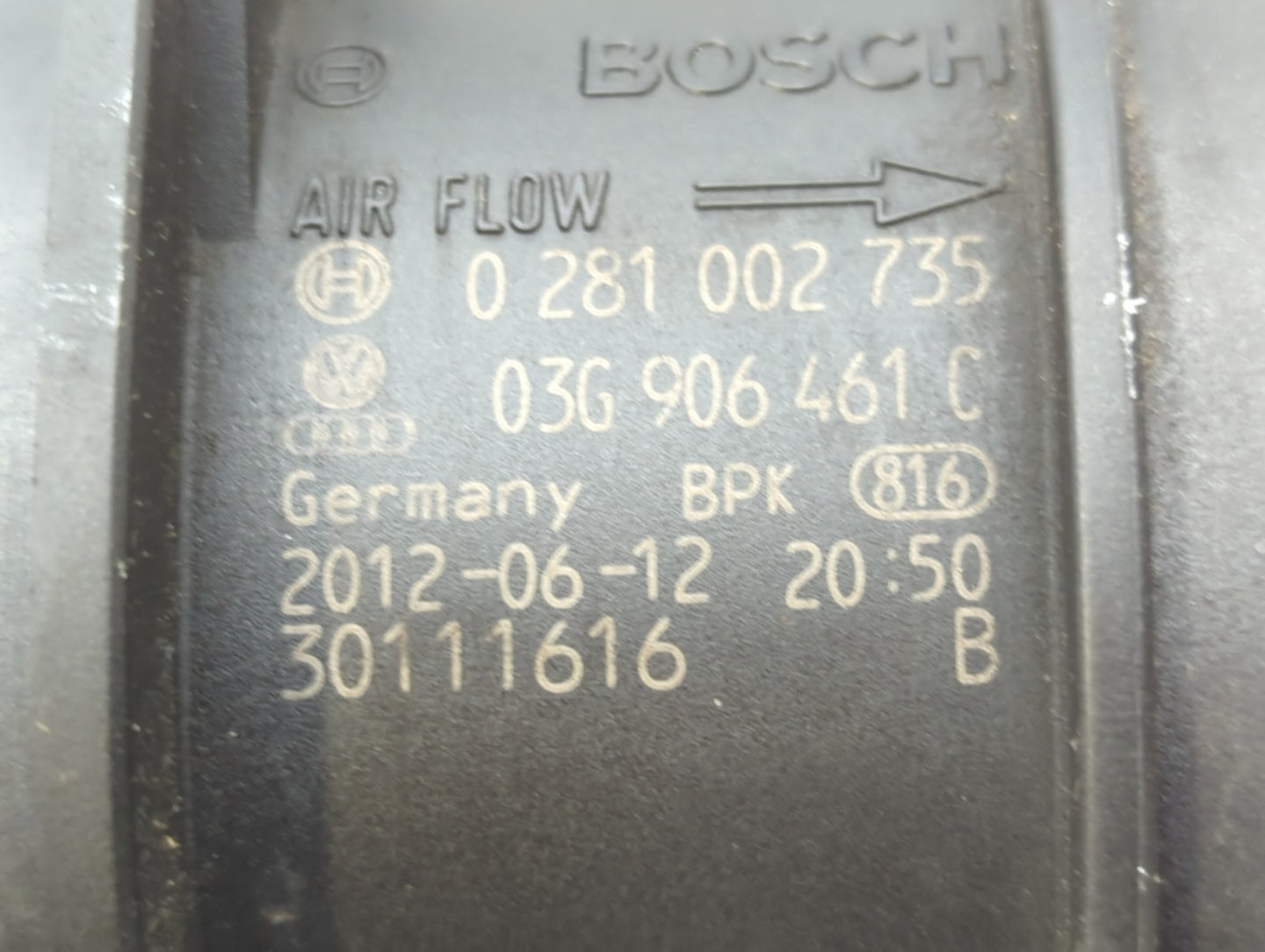 2009-2014 Volkswagen Jetta Mass Air Flow Meter Maf 557253 - Oemusedautoparts1.com