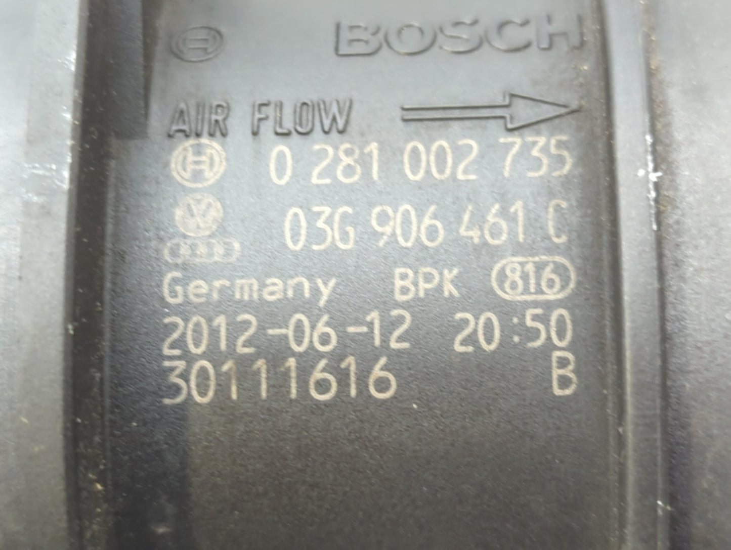 2009-2014 Volkswagen Jetta Mass Air Flow Meter Maf 557253 - Oemusedautoparts1.com