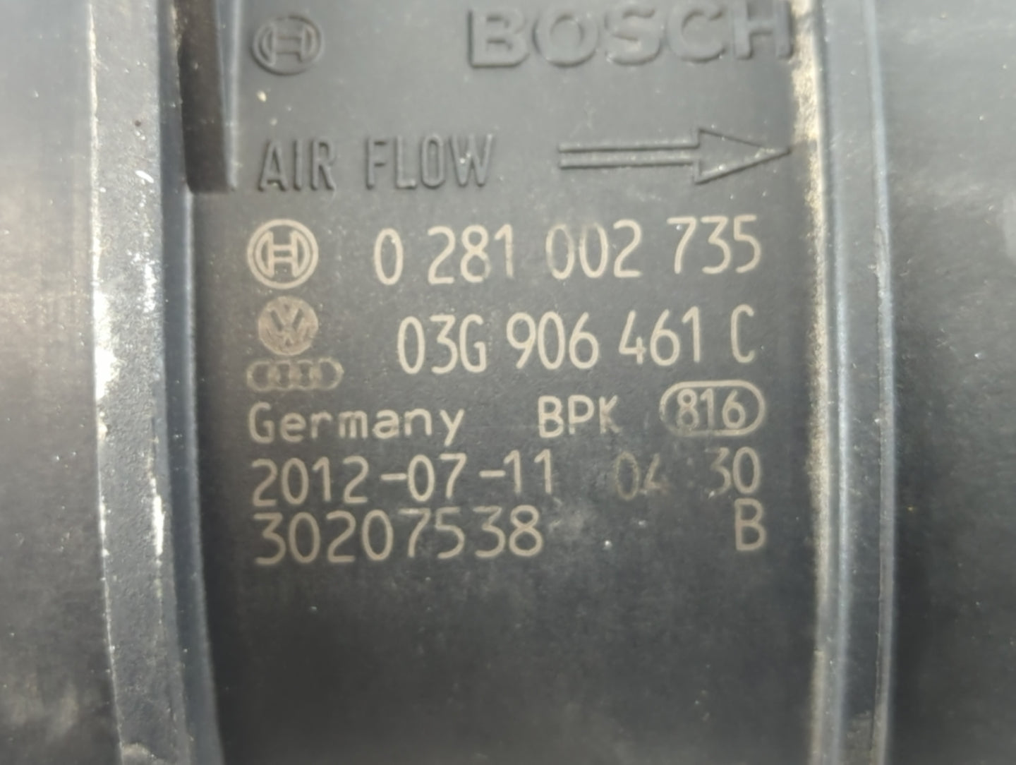 2011-2016 Volkswagen Jetta Mass Air Flow Meter Maf 657128 - Oemusedautoparts1.com