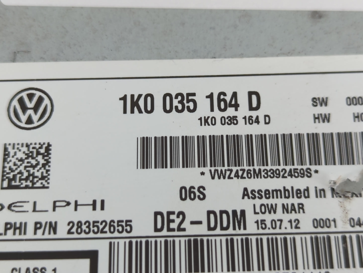 2011-2014 Volkswagen Jetta Am Fm Cd Player Radio Receiver - Oemusedautoparts1.com