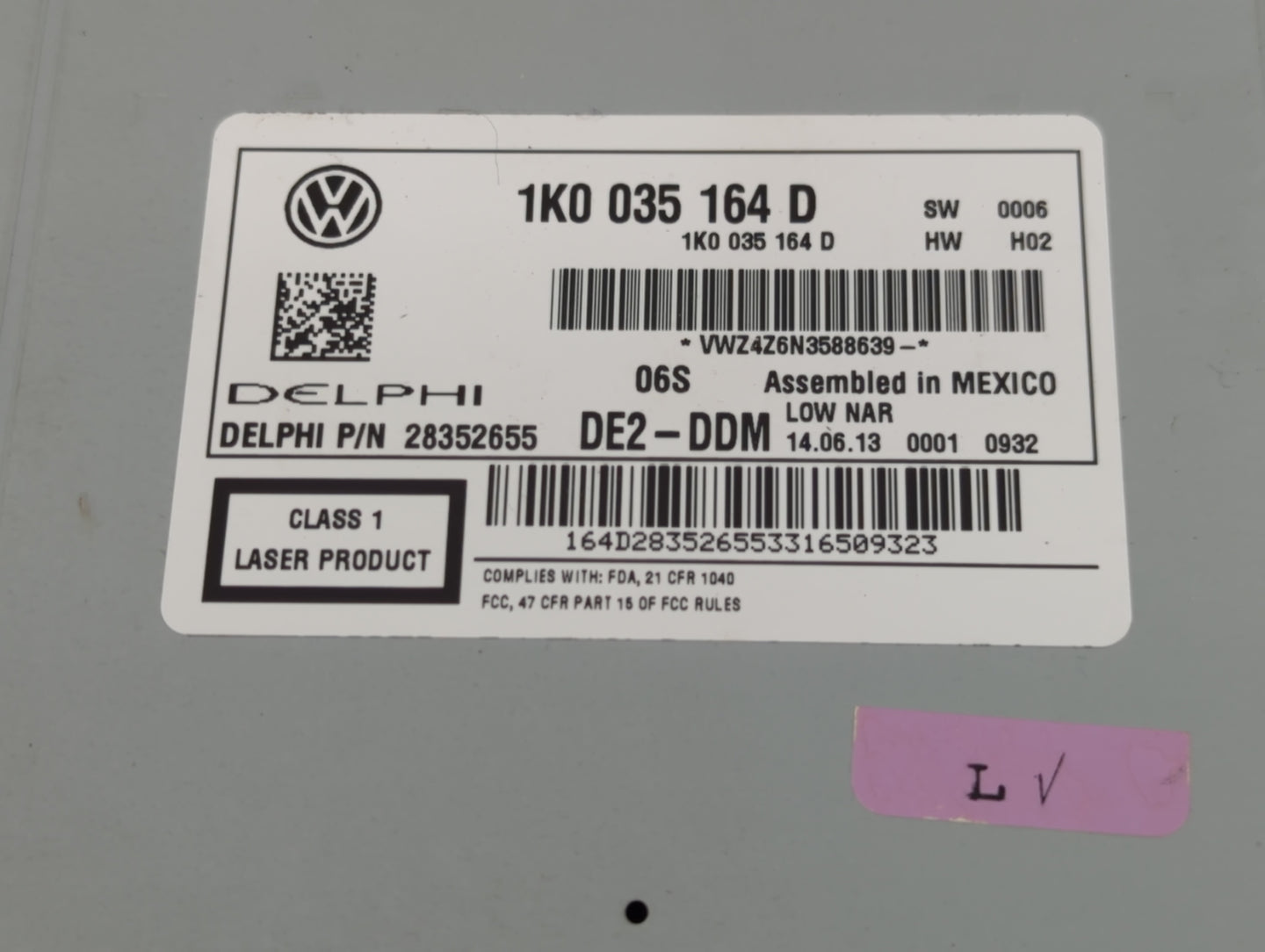 2011-2014 Volkswagen Jetta Radio AM FM Cd Player Receiver Replacement P/N:1K0 035 164 D Fits Fits 2011 2012 2013 2014 2015 2
