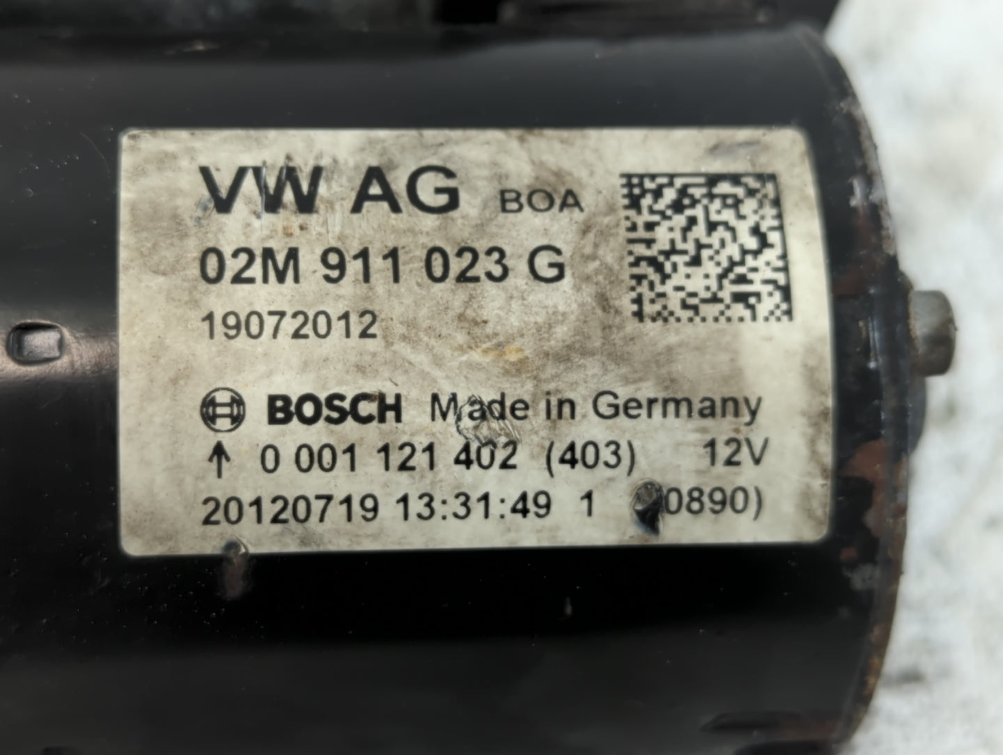 2012-2016 Volkswagen Jetta Car Starter Motor Solenoid OEM P/N:02M 911 023 G Fits Fits 2012 2013 2014 2015 2016 2018 OEM Used