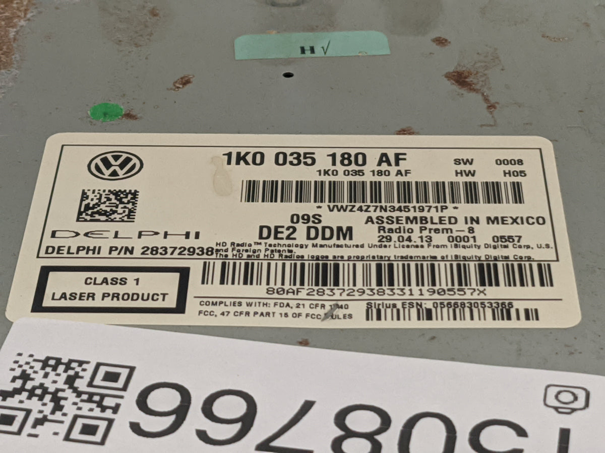 2012-2015 Volkswagen Passat Radio AM FM Cd Player Receiver Replacement P/N:1K0035180AF 28372938 Fits OEM Used Auto Parts - O