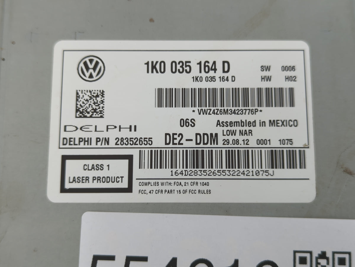 2012-2015 Volkswagen Passat Am Fm Cd Player Radio Receiver 554616 - Oemusedautoparts1.com