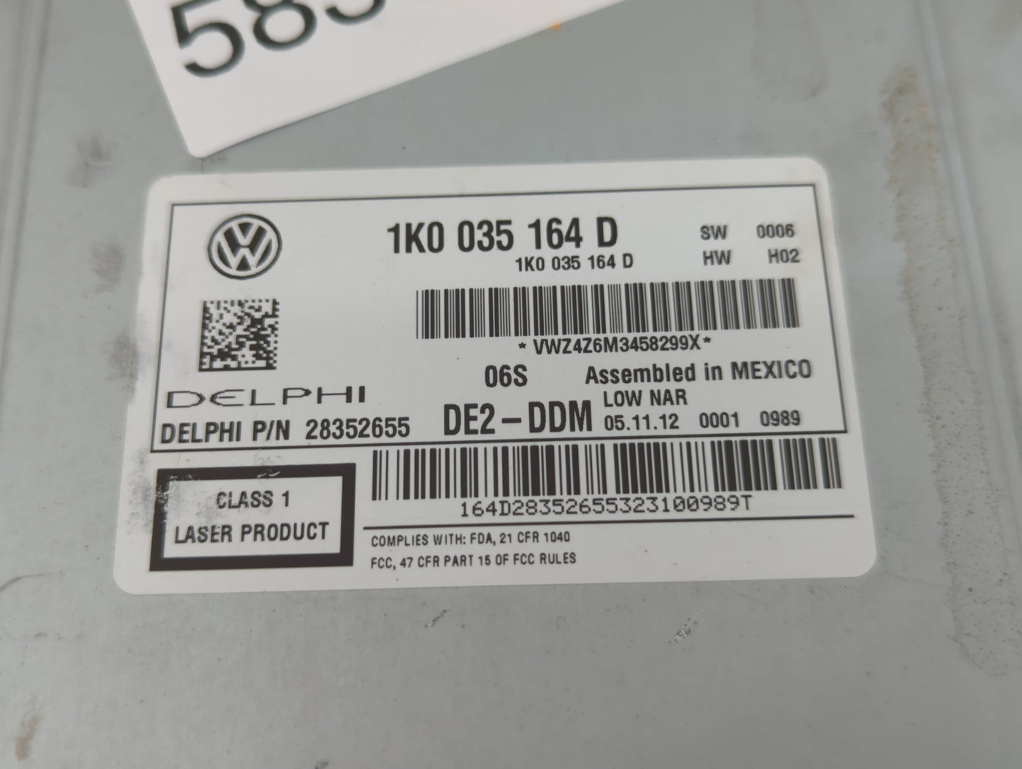 2012-2015 Volkswagen Passat Am Fm Cd Player Radio Receiver - Oemusedautoparts1.com