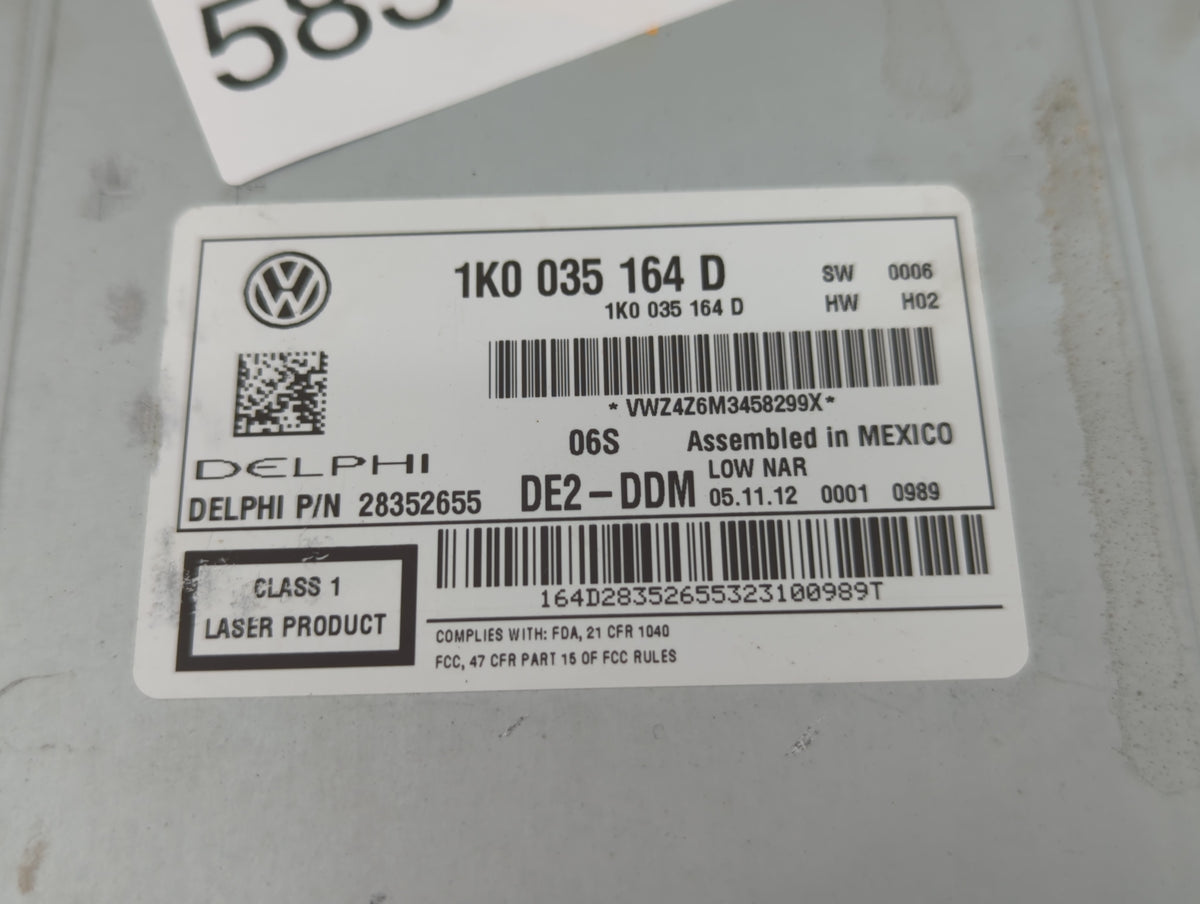 2012-2015 Volkswagen Passat Am Fm Cd Player Radio Receiver 583061 - Oemusedautoparts1.com