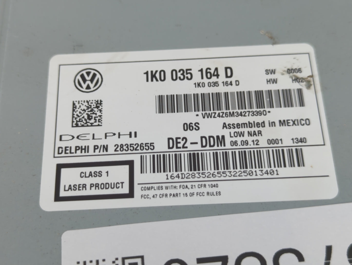 2012-2015 Volkswagen Passat Am Fm Cd Player Radio Receiver - Oemusedautoparts1.com