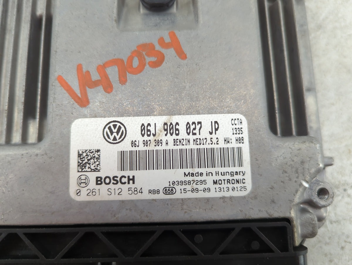 2016 Volkswagen Tiguan PCM Engine Control Computer ECU ECM PCU OEM P/N:06J906027JP 0261S12584, 06J907309A Fits OEM Used Auto